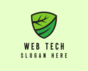 Organic Leaf Shield logo design