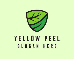 Organic Leaf Shield logo design