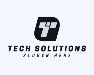 Digital Technology Letter T logo design