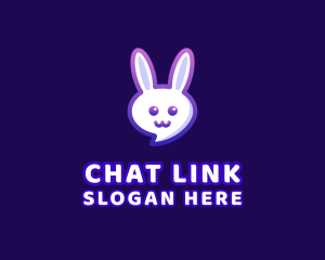 Cute Bunny Chat logo design