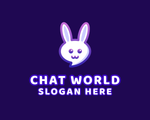 Cute Bunny Chat logo design