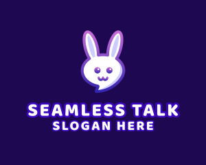 Cute Bunny Chat logo design