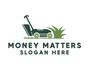 Grass Lawn Mower Logo