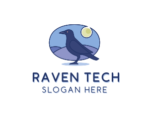 Night Raven Bird logo