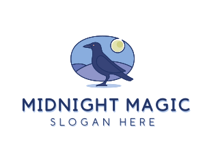 Night Raven Bird logo design