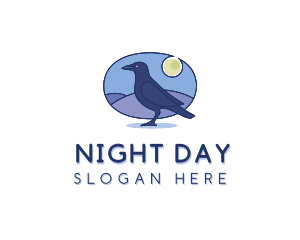 Night Raven Bird logo design