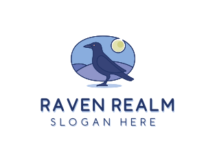 Night Raven Bird logo