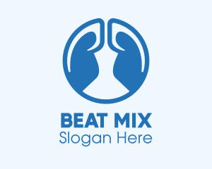 Round Blue Respiratory Lungs Logo