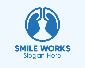 Round Blue Respiratory Lungs Logo