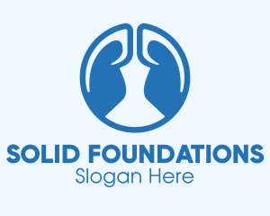 Round Blue Respiratory Lungs Logo