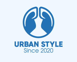 Round Blue Respiratory Lungs logo
