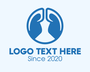 Oxygen - Round Blue Respiratory Lungs logo design