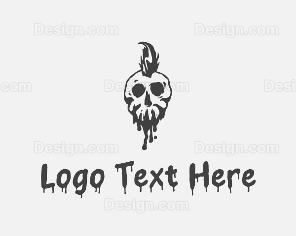 Scary Dripping Skull Logo