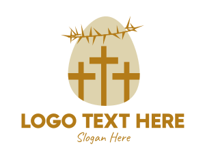 Easter Egg Christian Cross logo