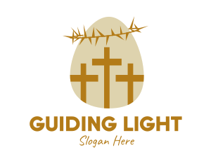 Easter Egg Christian Cross logo design