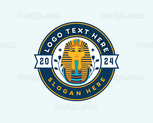 Egyptian Pharaoh Bust Decoration Logo