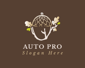 Oak Tree Branch Acorn logo