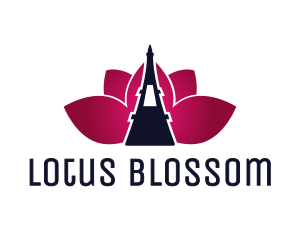 Eiffel Tower Lotus logo design