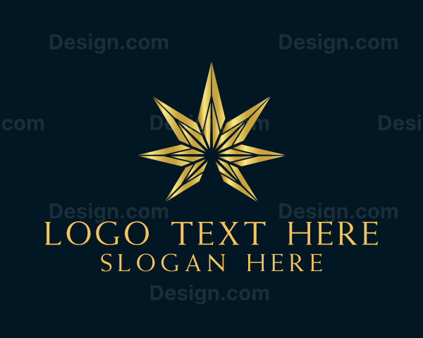 Golden Marijuana Leaf Logo