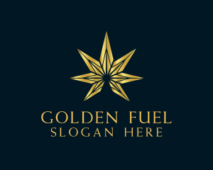 Golden Marijuana Leaf logo design