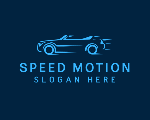 Blue Fast Racecar logo design