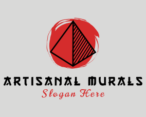 Oriental Triangle Artistic Paint logo design