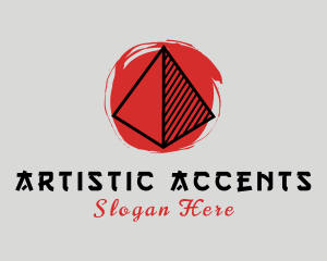 Oriental Triangle Artistic Paint logo design