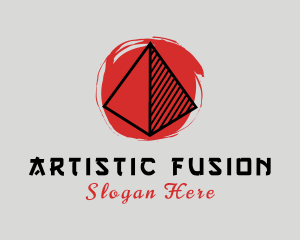 Oriental Triangle Artistic Paint logo design