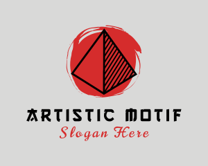 Oriental Triangle Artistic Paint logo design