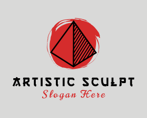 Oriental Triangle Artistic Paint logo design