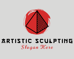 Oriental Triangle Artistic Paint logo design