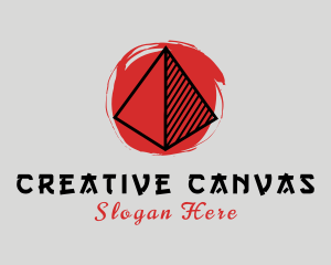 Oriental Triangle Artistic Paint logo design