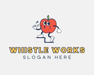 Whistling Apple Cartoon logo