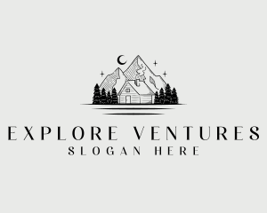 Exploration Mountain Cabin logo design