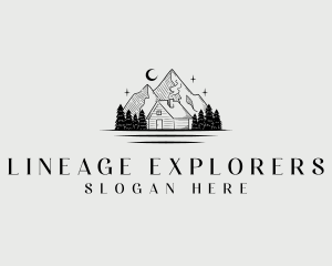 Exploration Mountain Cabin logo design