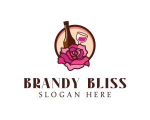 Wine and Rose Bar logo design