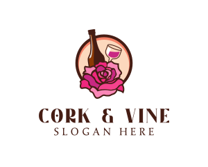 Wine and Rose Bar logo design