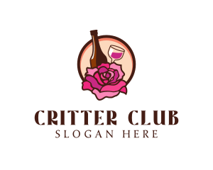 Wine and Rose Bar logo design