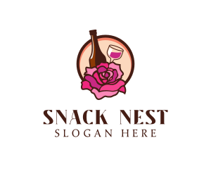 Wine and Rose Bar logo design