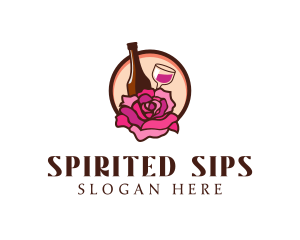 Wine and Rose Bar logo design