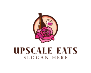 Wine and Rose Bar logo design