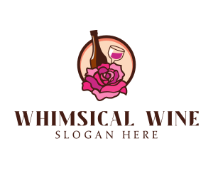 Wine and Rose Bar logo design