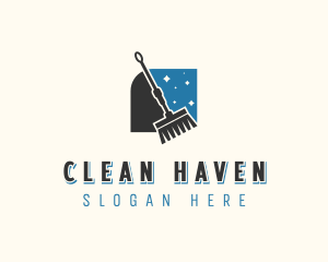 Sanitary Housekeeping Broom logo design