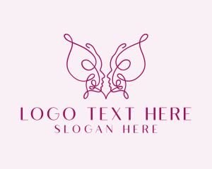 Woman Butterfly Face logo