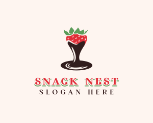 Strawberry Chocolate Fondue logo design