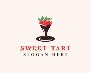 Strawberry Chocolate Fondue logo design