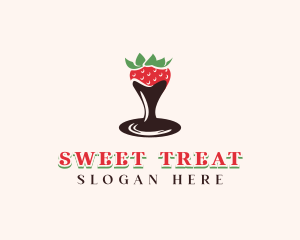 Strawberry Chocolate Fondue logo design