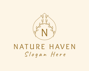 Natural Organic Beauty Oil logo design