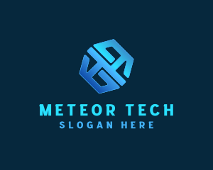 Crypto Tech Hexagon logo design