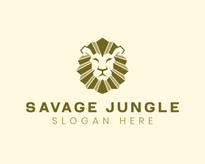 Geometric Jungle Lion logo design